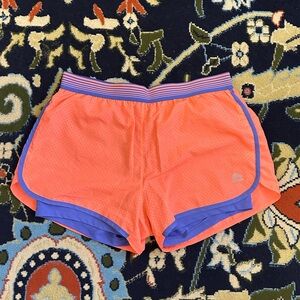 RBX Women's Orange and Purple Athletic Shorts
